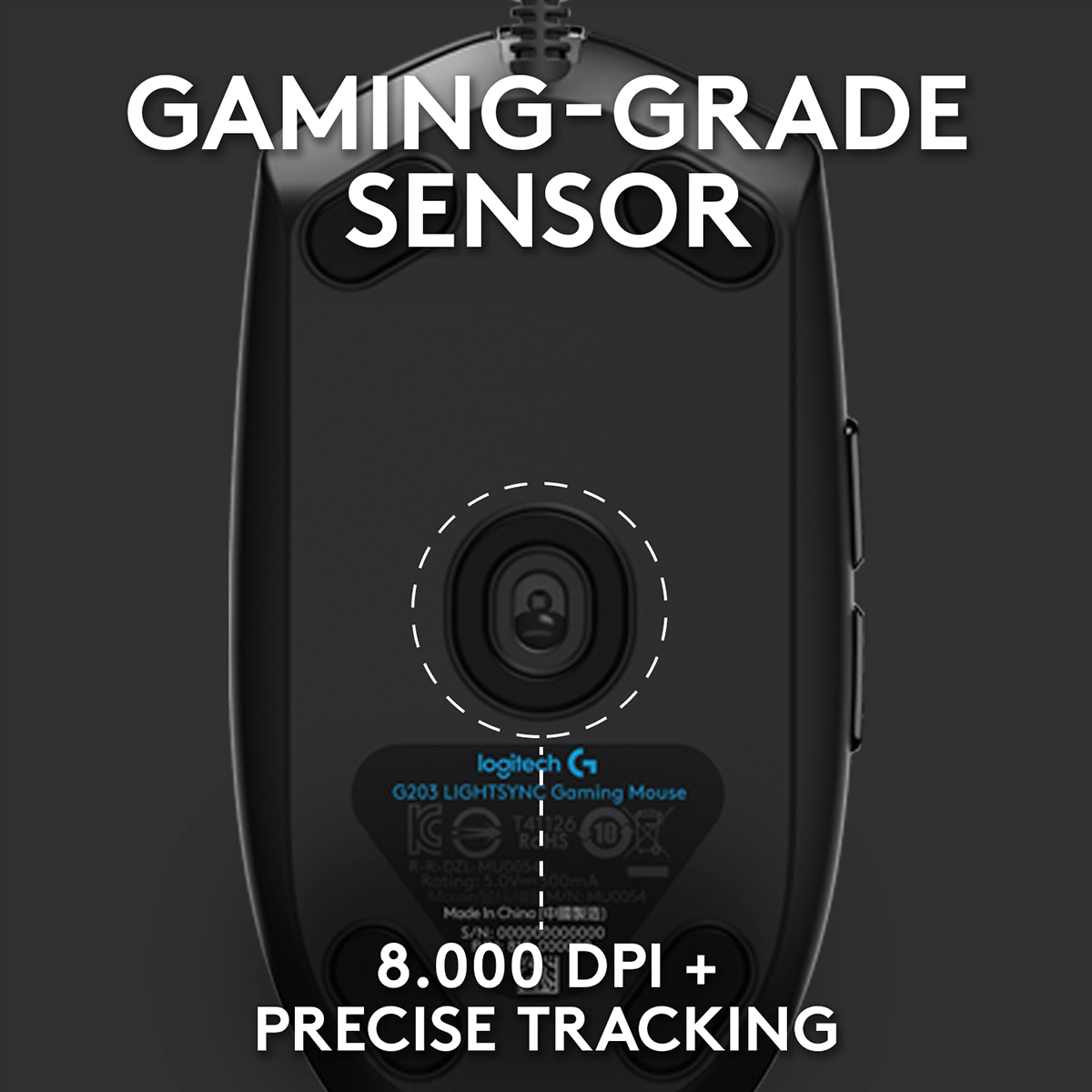 Ενσύρματο Gaming Ποντίκι LOGITECH G102 Lightsync Μαύρο - 3
