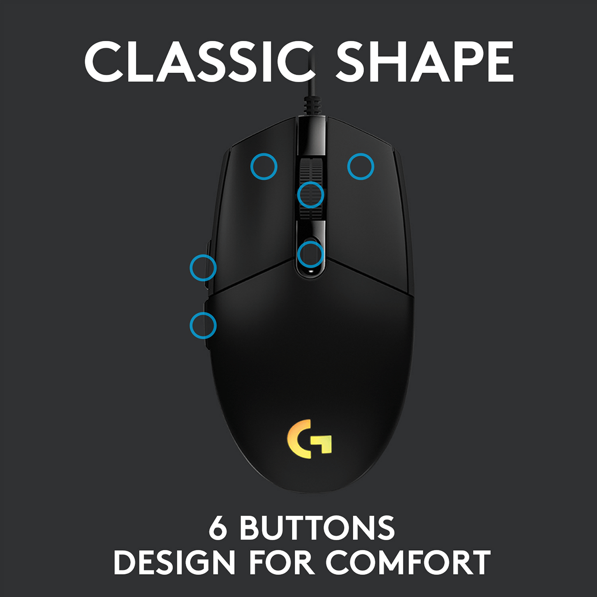 Ενσύρματο Gaming Ποντίκι LOGITECH G102 Lightsync Μαύρο - 4
