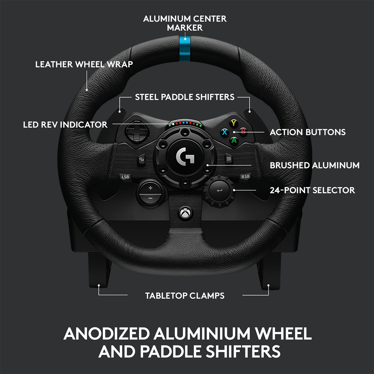 Τιμονιέρα LOGITECH G923 με πετάλια για Xbox Series X/ S - 6