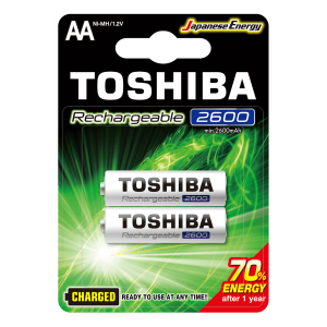 Επαναφορτιζόμενες Μπαταρίες TOSHIBA ΑΑ 2600mAh (2 Τεμάχια)