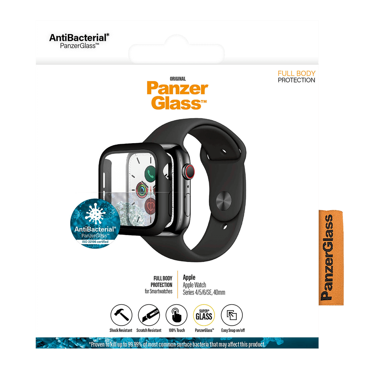 Γυαλί Προστασίας Οθόνης με Πλαίσιο PANZERGLASS Full Body Antibacterial για APPLE Watch 4/ 5/ 6/ SE 40mm - 5