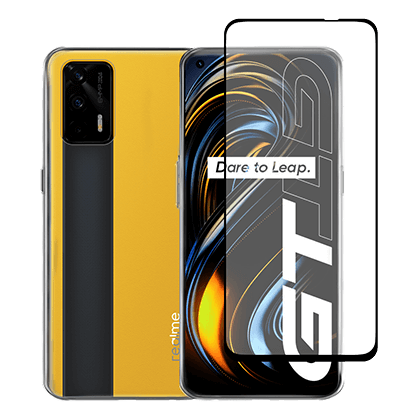 Transparent Case + Screen Protector Glass with COSY Frame for Realme GT 5G