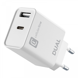 Φορτιστής Ταξιδίου CELLULAR LINE Dual USB-C 20W