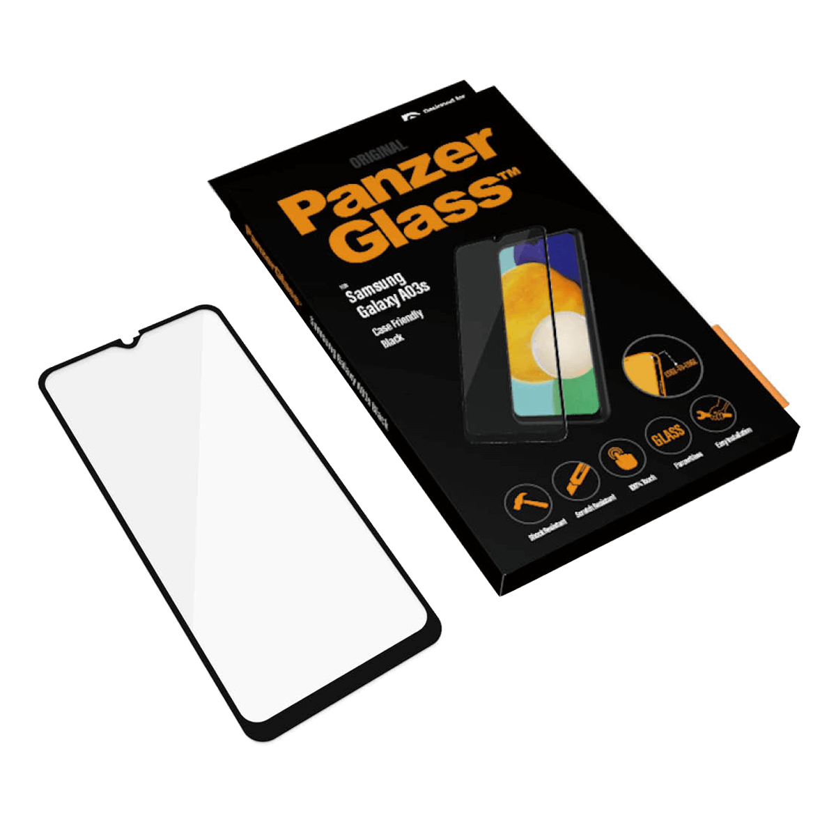 Γυαλί Προστασίας Οθόνης με Πλαίσιο PANZERGLASS Case Friendly για SAMSUNG Galaxy A03s - 4