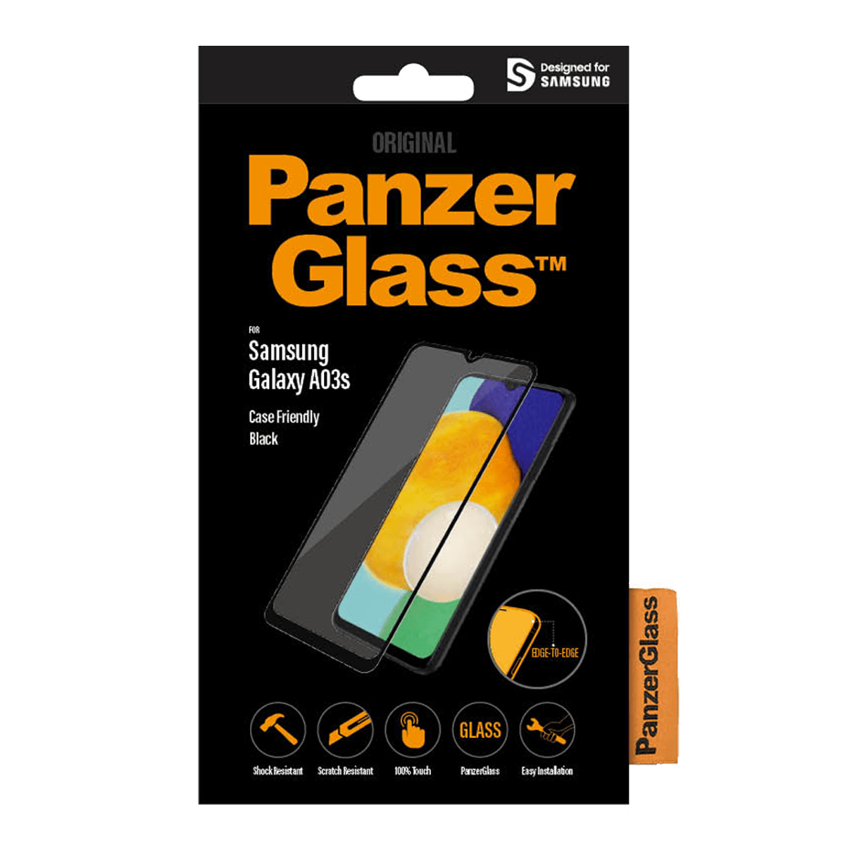 Γυαλί Προστασίας Οθόνης με Πλαίσιο PANZERGLASS Case Friendly για SAMSUNG Galaxy A03s - 5