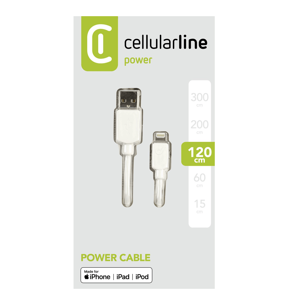 Καλώδιο Lightning CELLULAR LINE MFI 1.2 Μέτρα Λευκό - 2