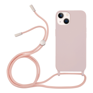 Θήκη Σιλικόνης COSY Lace για iPhone 13 με Κορδόνι Ροζ