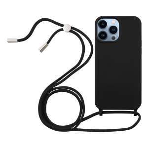Θήκη Σιλικόνης COSY Lace για iPhone 13 Pro με Κορδόνι Μαύρη