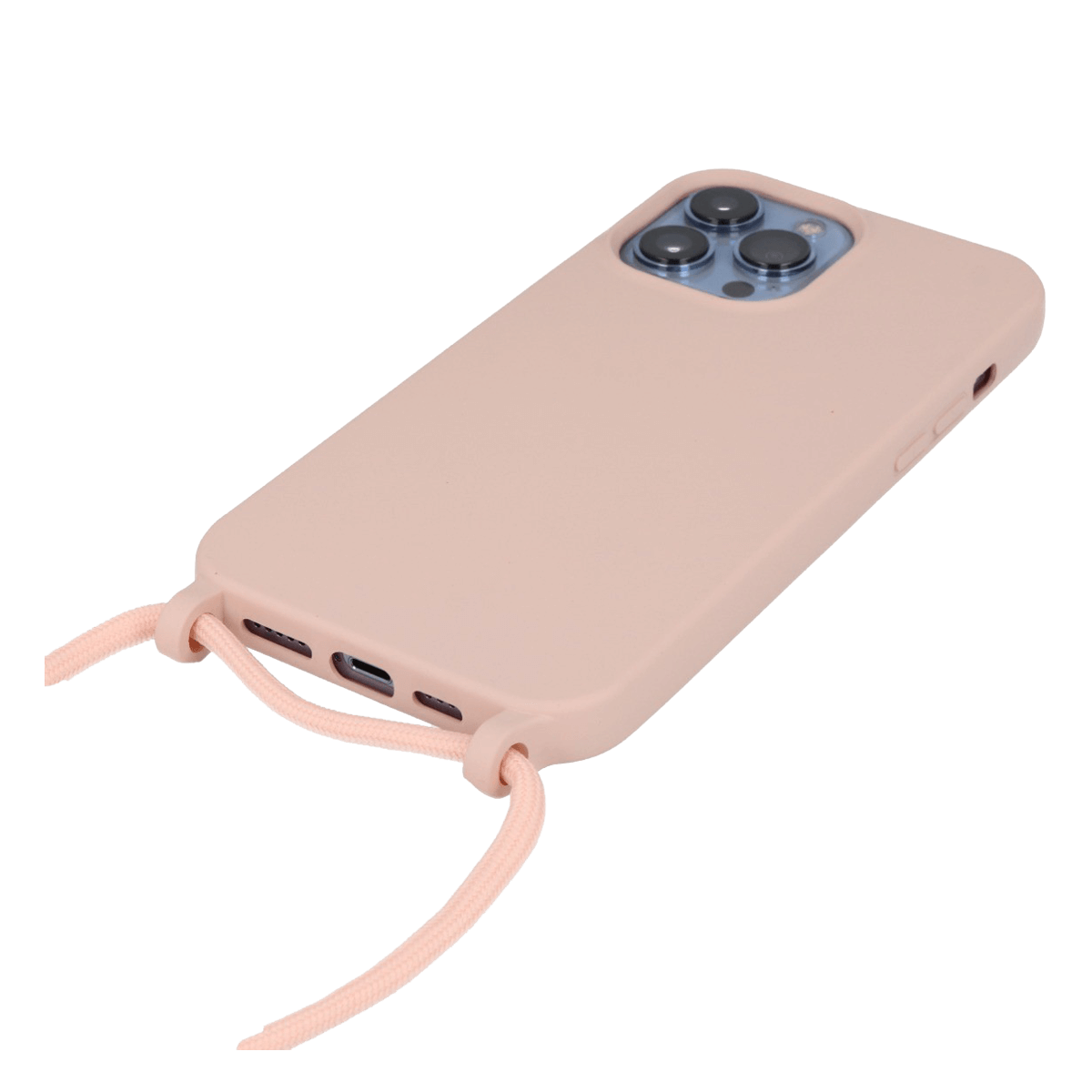 Θήκη Σιλικόνης COSY Lace  για iPhone 13 Pro Max με Κορδόνι Ροζ - 4
