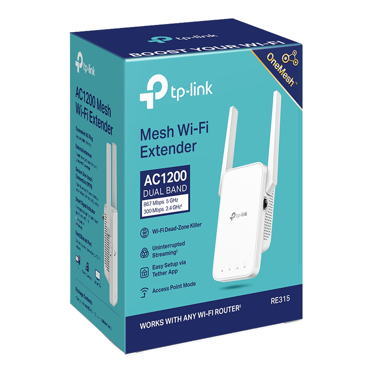 TP-LINK RE315 AC1200 Mesh Wi-Fi Range Extender - 2