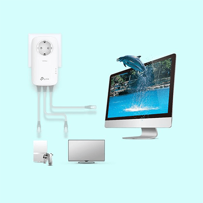 TP-LINK TL-PA8033P AV1300 Passthrough Powerline Starter Kit