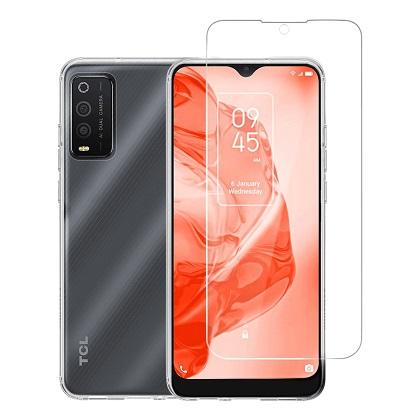 Transparent Case + COSY Screen Protector Glass for TCL 205