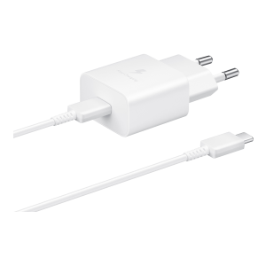 Φορτιστής Ταξιδίου SAMSUNG + Καλώδιο USB Type-C σε USB Type-C 15W Λευκό