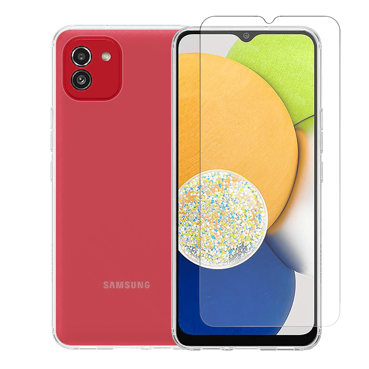 Διάφανη Θήκη + Γυαλί Προστασίας Οθόνης COSY για SAMSUNG Galaxy A03 4G
