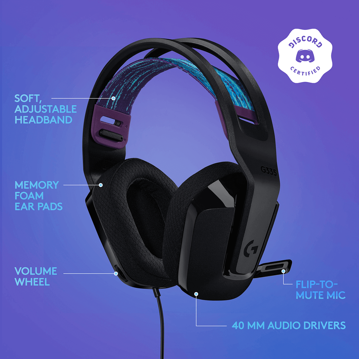 Ενσύρματο Gaming Headset LOGITECH G335 Μαύρο - 5