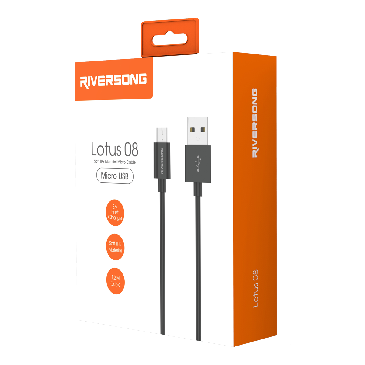 Καλώδιο RIVERSONG Micro USB Lotus 08 CM71 1.2 Μέτρα Μαύρο - 3