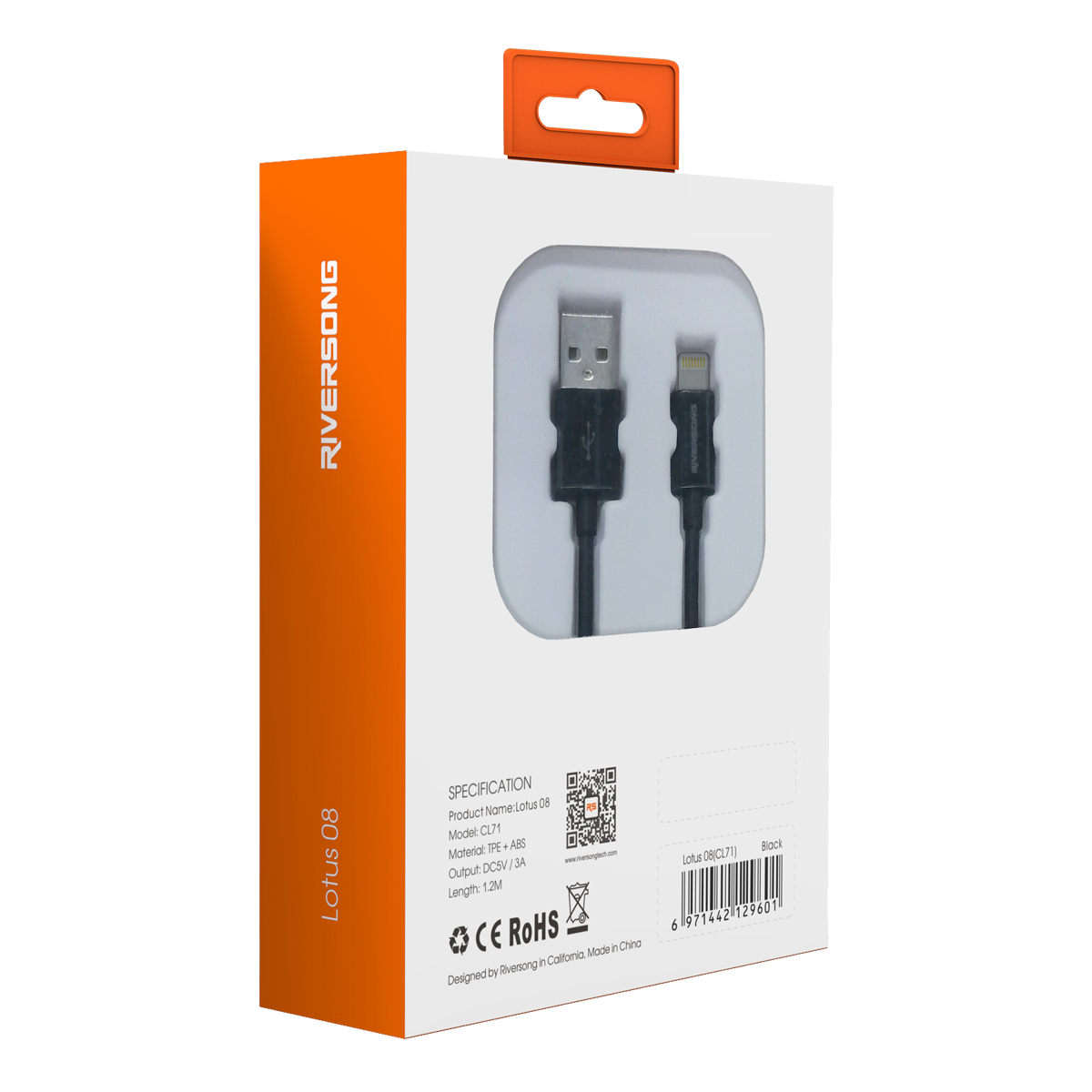 Καλώδιο RIVERSONG Lightning Lotus 08 CL71 1.2 Μέτρα Μαύρο - 4