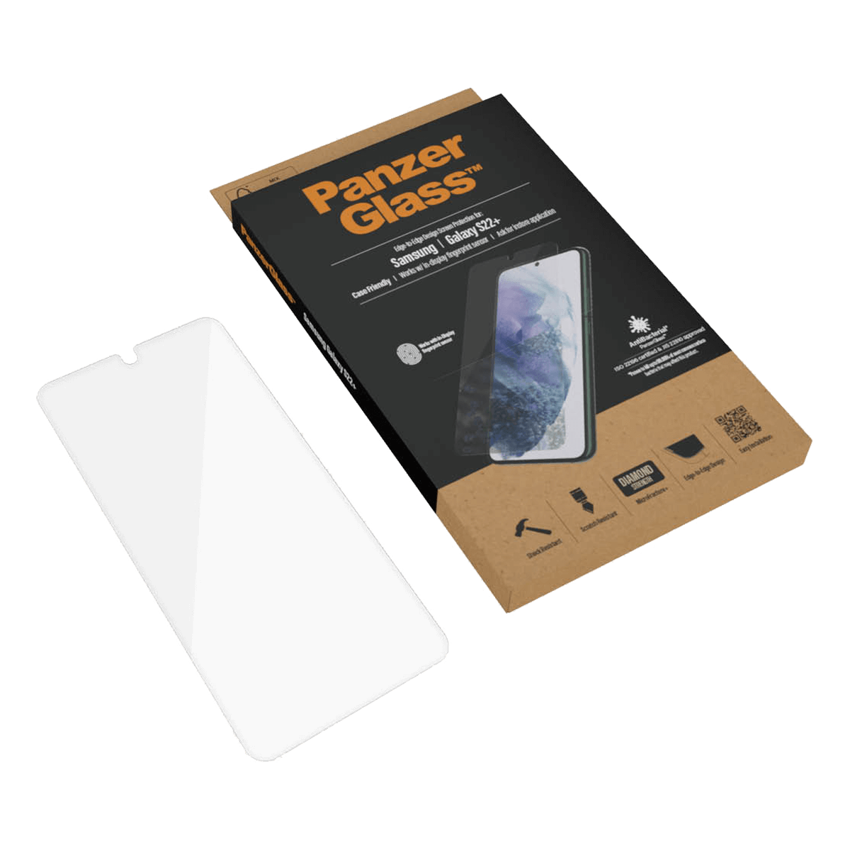 Γυαλί Προστασίας Οθόνης PANZERGLASS Case Friendly Antibacterial για SAMSUNG Galaxy S22+ - 3