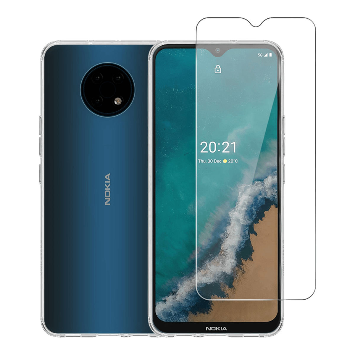 Διάφανη Θήκη + Γυαλί Προστασίας Οθόνης COSY για NOKIA G50
