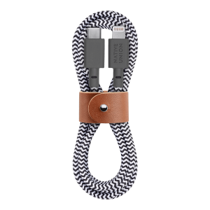 Καλώδιο NATIVE UNION Belt USB Type-C σε Lightning 1.2 Μέτρα Άσπρο/ Μαύρο