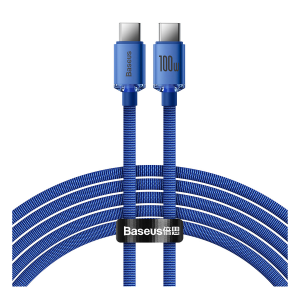 Καλώδιο BASEUS Crystal Shine USB Type-C σε USB Type-C 100W 2 Μέτρα Μπλε
