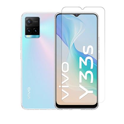 Transparent Case + COZY Screen Protector Glass for VIVO Y33s