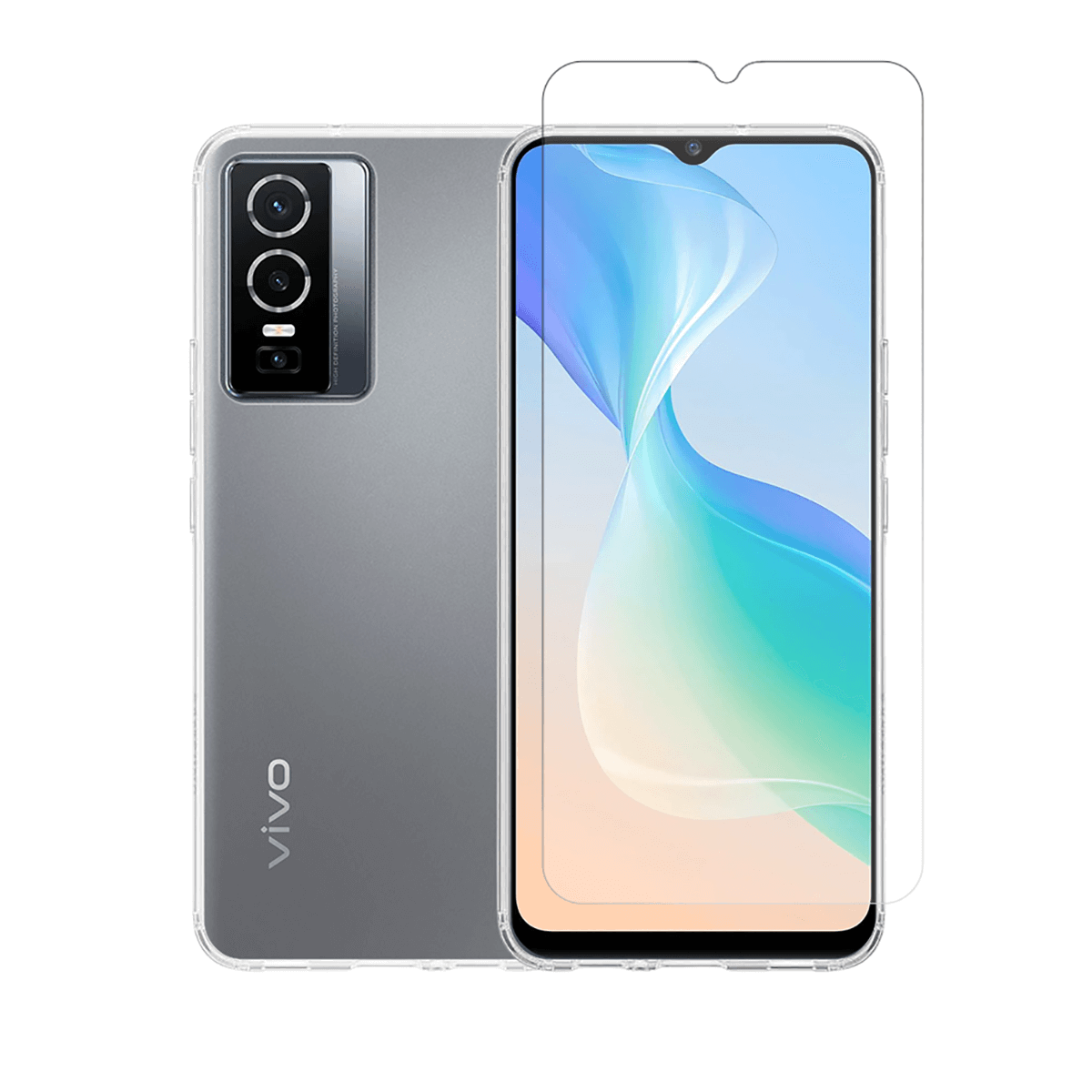 Διάφανη Θήκη + Γυαλί Προστασίας Οθόνης COSY για VIVO Y76 5G