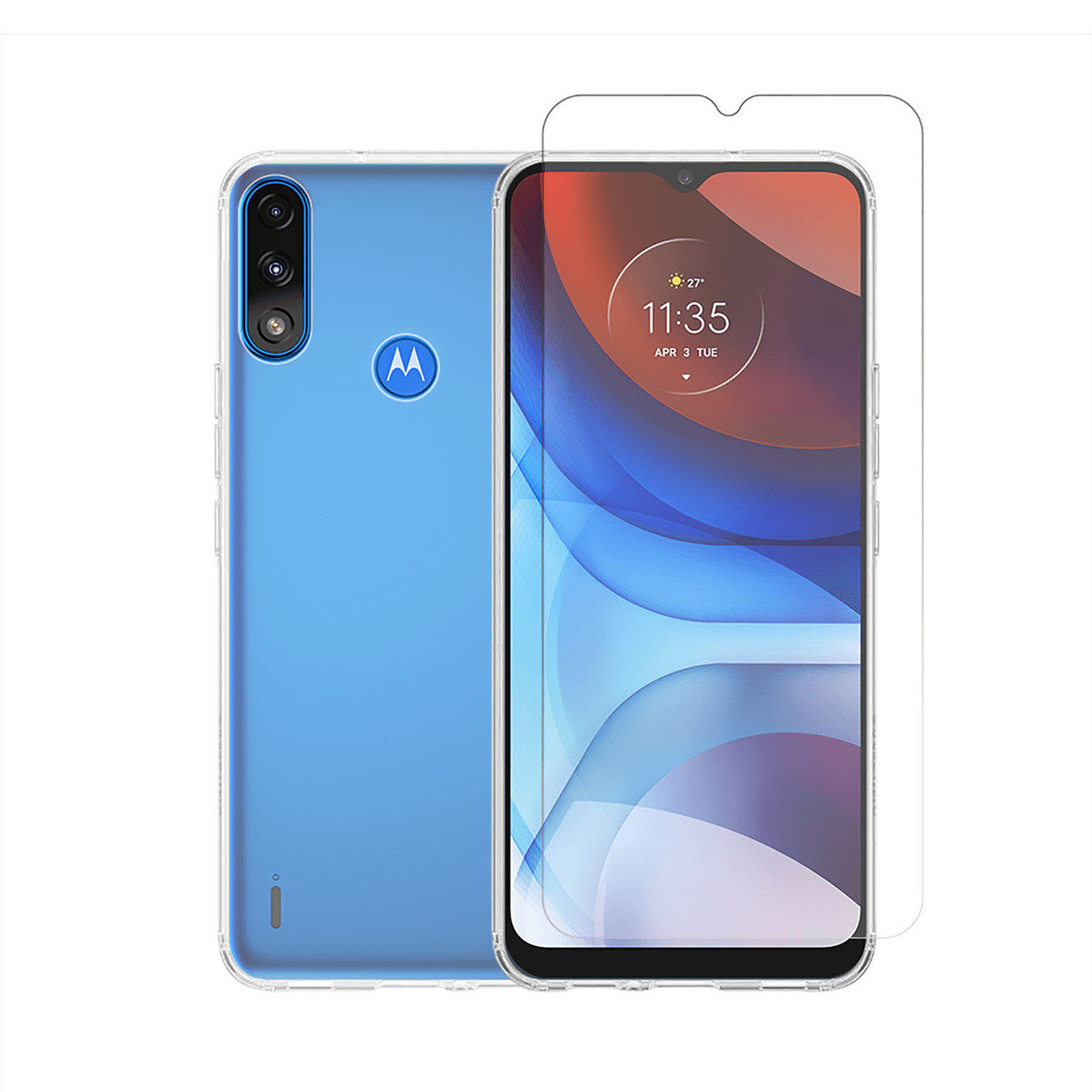 Διάφανη Θήκη + Γυαλί Προστασίας Οθόνης COSY για Motorola moto E7 Power