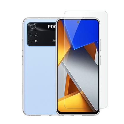 Transparent Case + COSY Screen Protector Glass for POCO M4 Pro 4G