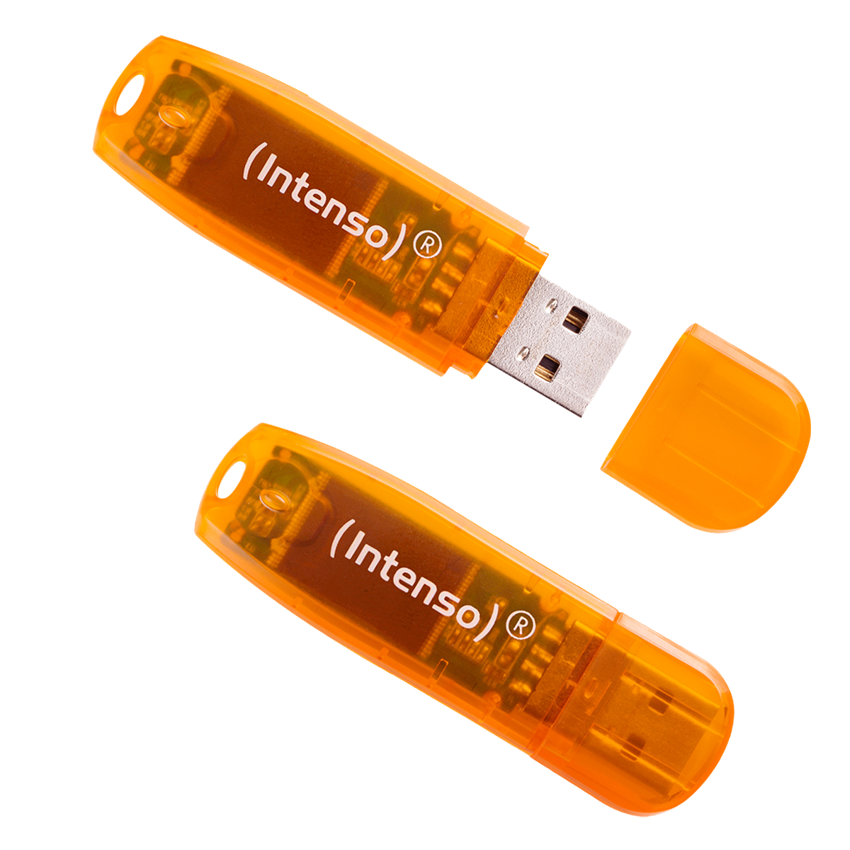 Μνήμη USB 2.0 INTENSO Rainbow Line 64GB (2 Τεμάχια) Πορτοκαλί
