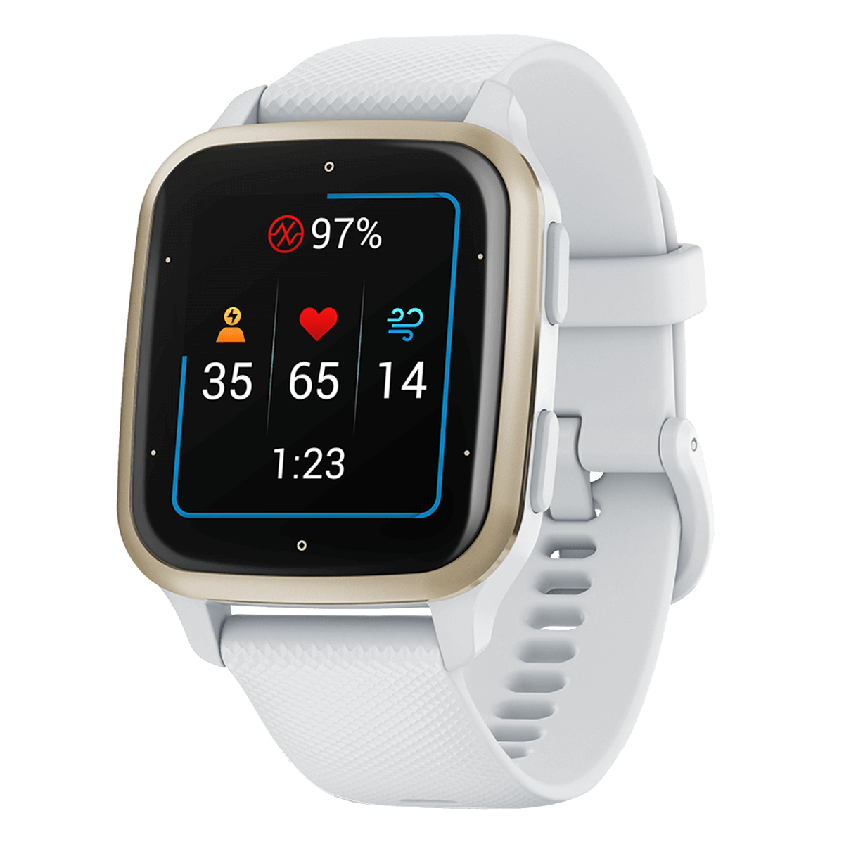 GARMIN Venu Sq 2 White Cream Gold Smartwatch - 3