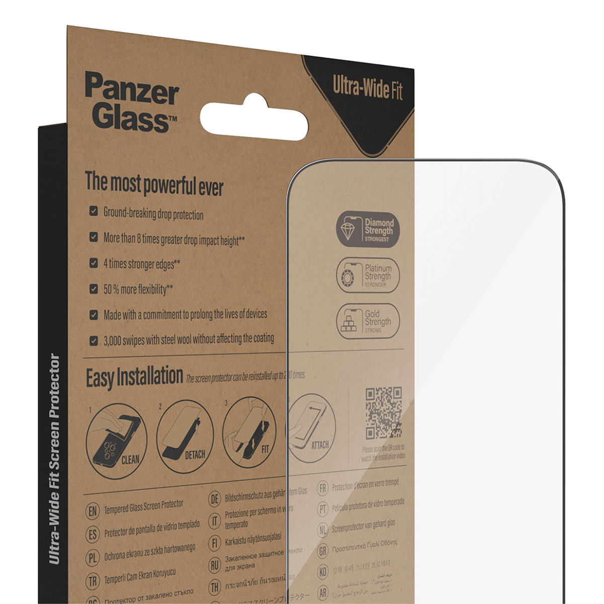 Γυαλί Προστασίας Οθόνης με Πλαίσιο PANZERGLASS Ultra - Wide Fit Antibacterial για iPhone 14/ 13/ 13 Pro - 4