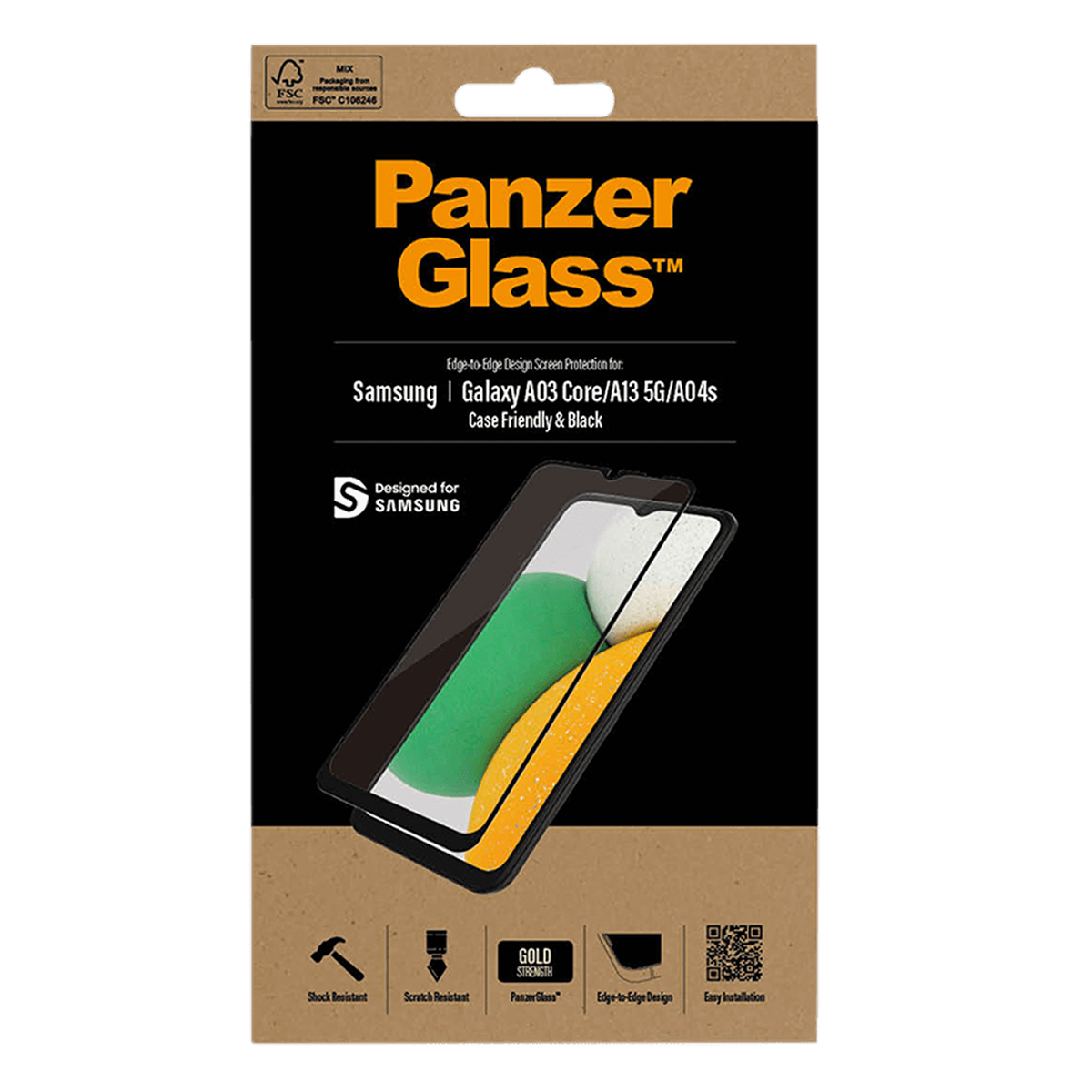 Γυαλί Προστασίας Οθόνης με Πλαίσιο PANZERGLASS Case Friendly για SAMSUNG Galaxy A03 Core/ A13 5G/ A04s - 2