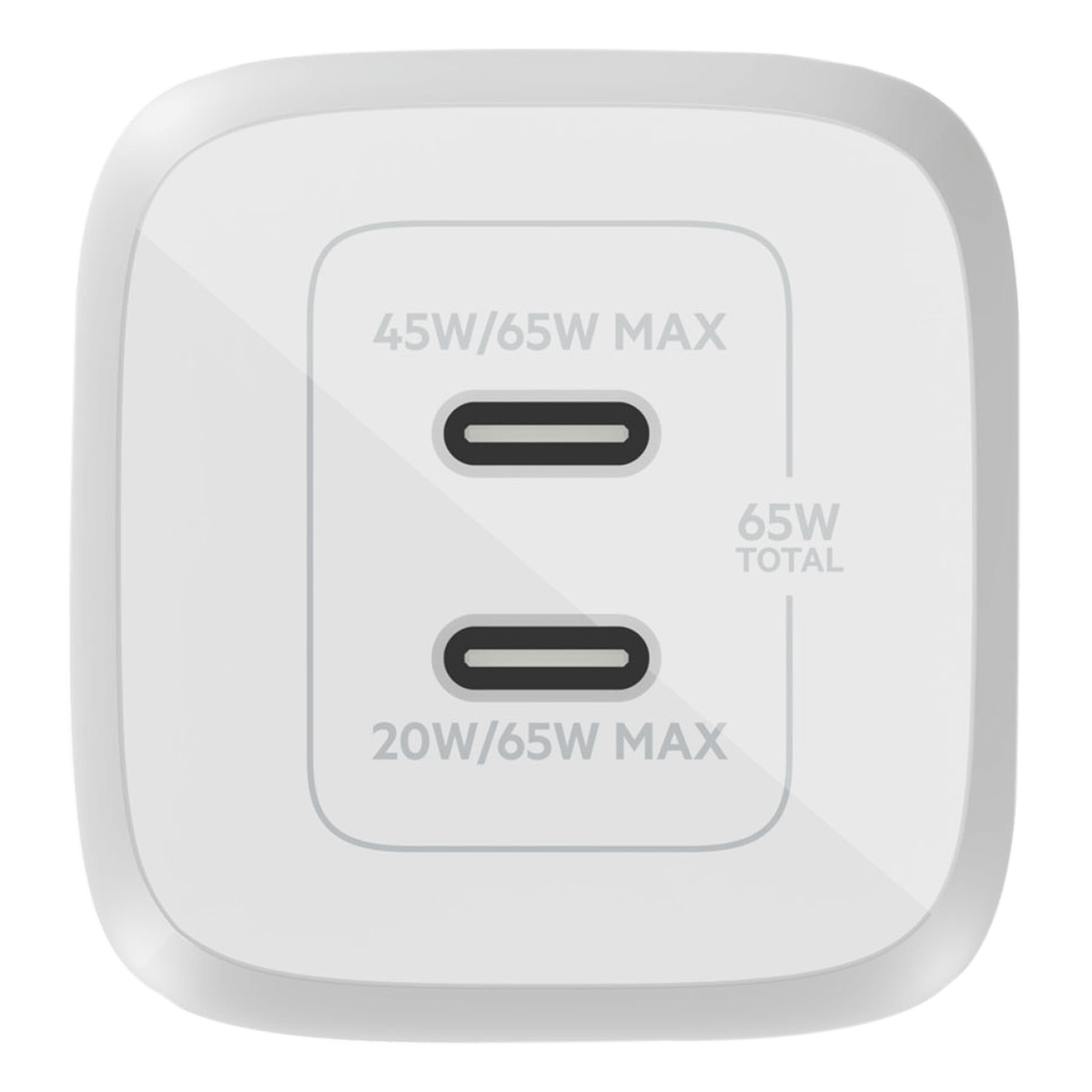 Φορτιστής Ταξιδίου BELKIN με Καλώδιο USB Type-C σε USB Type-C 2 Μέτρα 65W Λευκό - 2