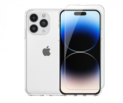 Clear Acrylic Case + COZY Screen Protector for iPhone 14 Pro max