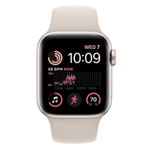 APPLE Watch SE GPS 44mm Starlight Aluminium Case με Starlight Sport Band