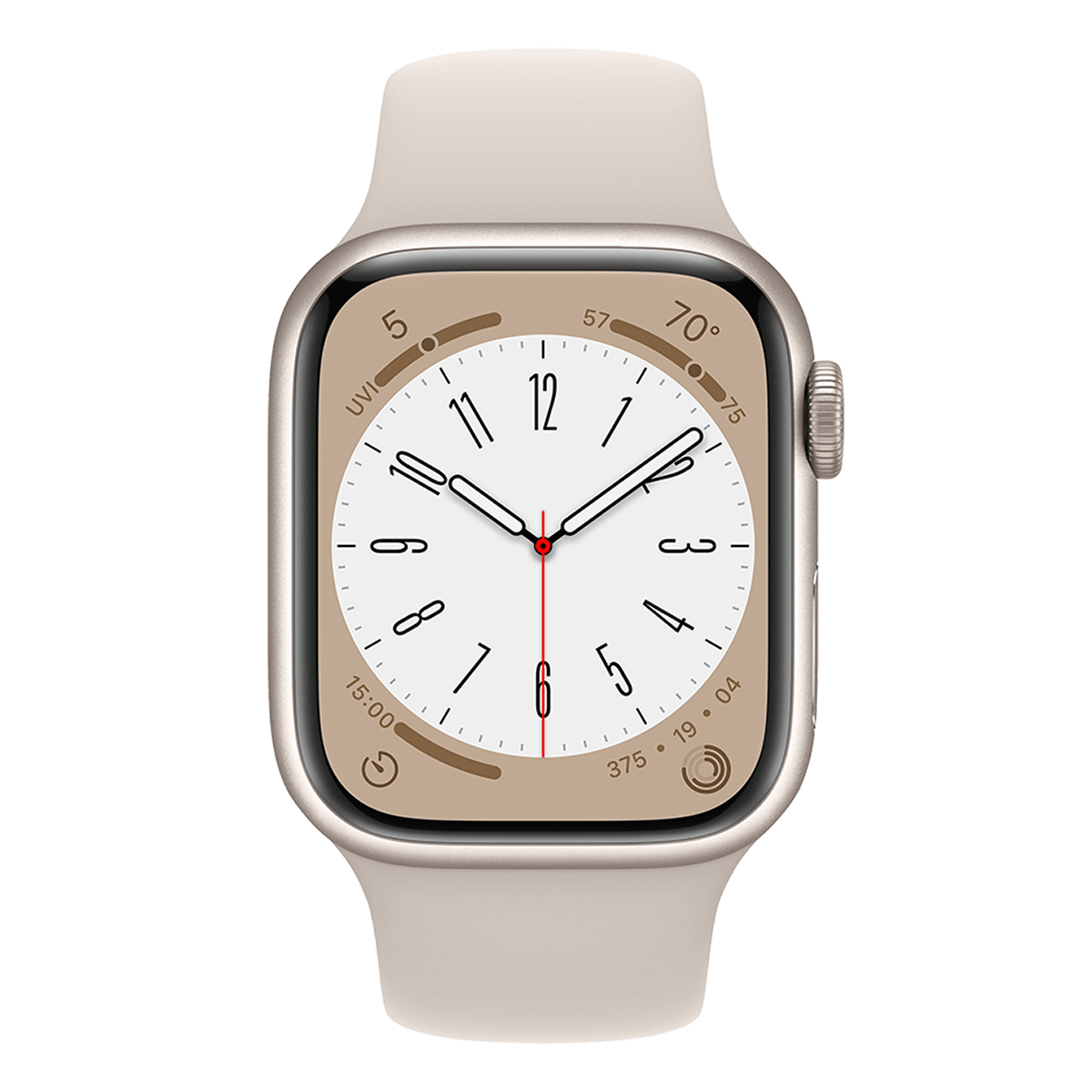 APPLE Watch Series 8 GPS 45mm Starlight Aluminium Case με Starlight Sport Band Smartwatch