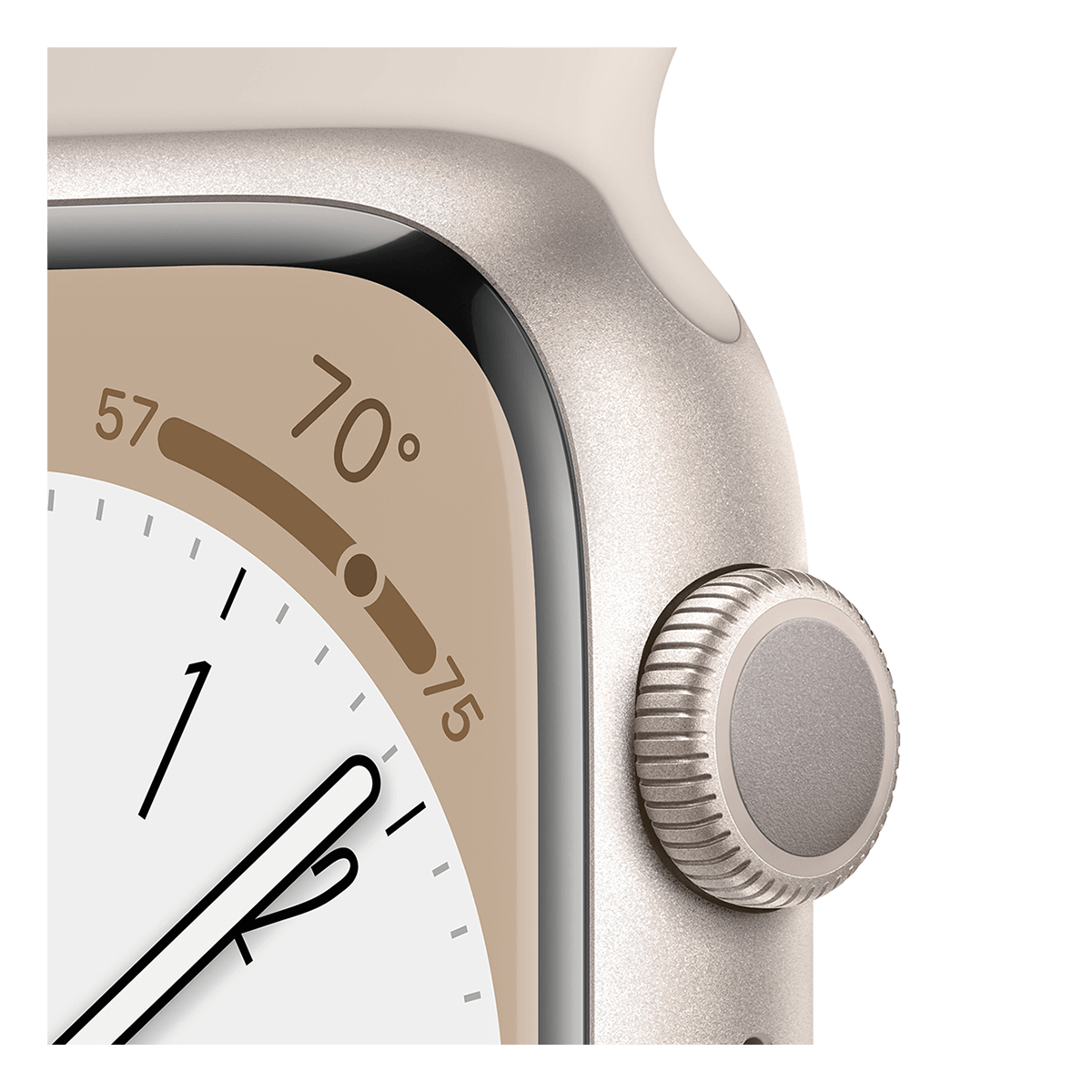 APPLE Watch Series 8 GPS 45mm Starlight Aluminium Case με Starlight Sport Band Smartwatch - 3