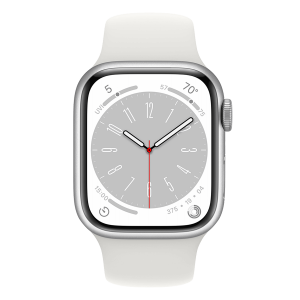 APPLE Watch Series 8 GPS 41mm Silver Aluminium Case με White Sport Band Smartwatch