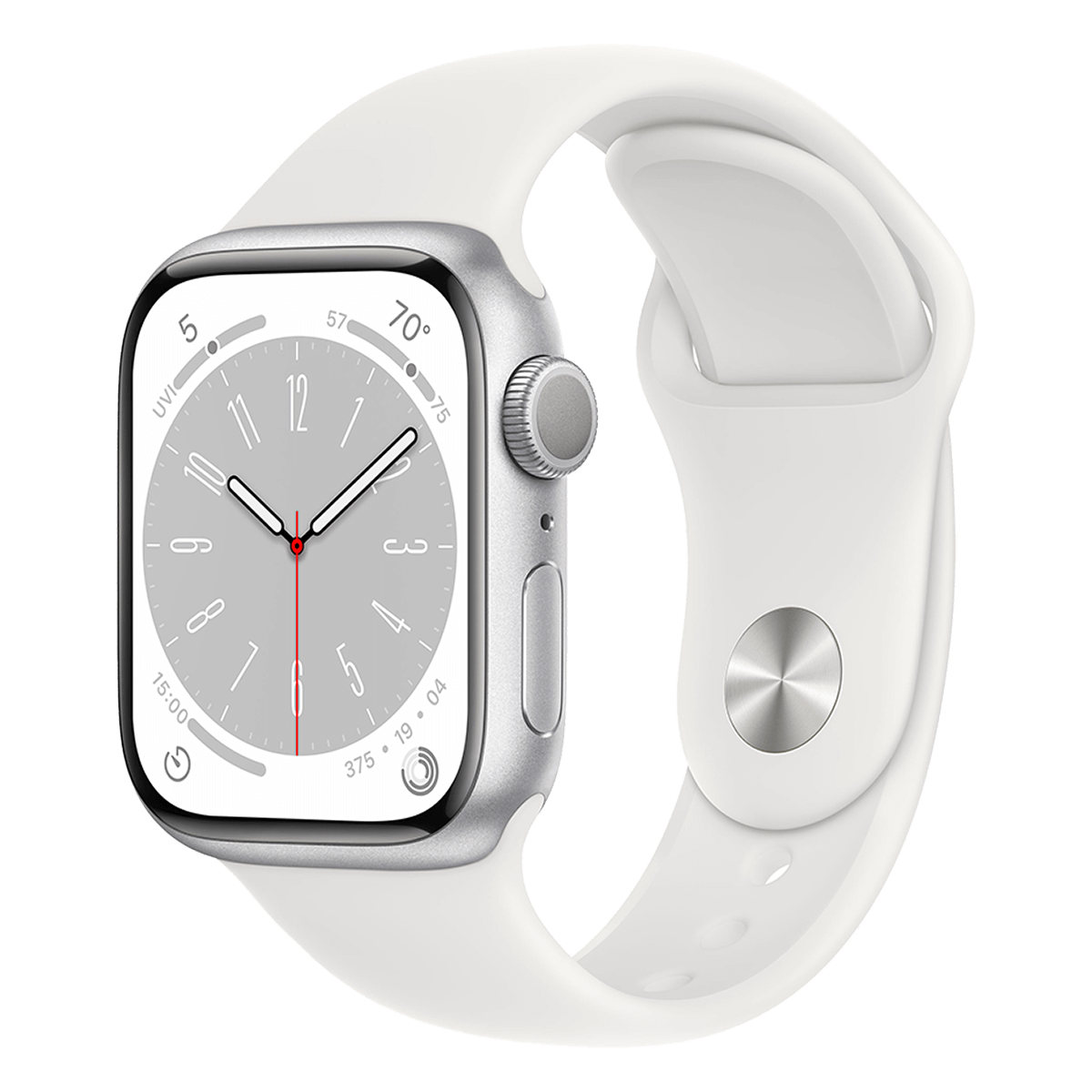 APPLE Watch Series 8 GPS 45mm Silver Aluminium Case με White Sport Band Smartwatch - 2