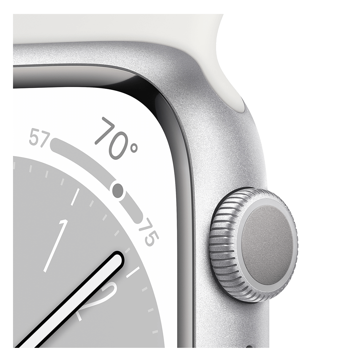 APPLE Watch Series 8 GPS 45mm Silver Aluminium Case με White Sport Band Smartwatch - 3