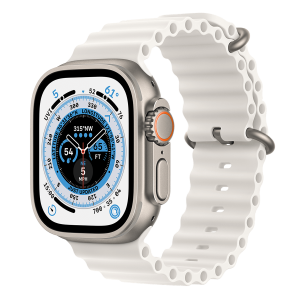 APPLE Watch Ultra GPS + Cellular 49mm Titanium Case με White Ocean Band Smartwatch