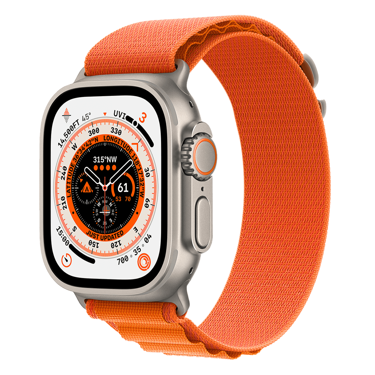 APPLE Watch Ultra GPS + Cellular 49mm Titanium Case με Orange Alpine Loop - Medium Smartwatch