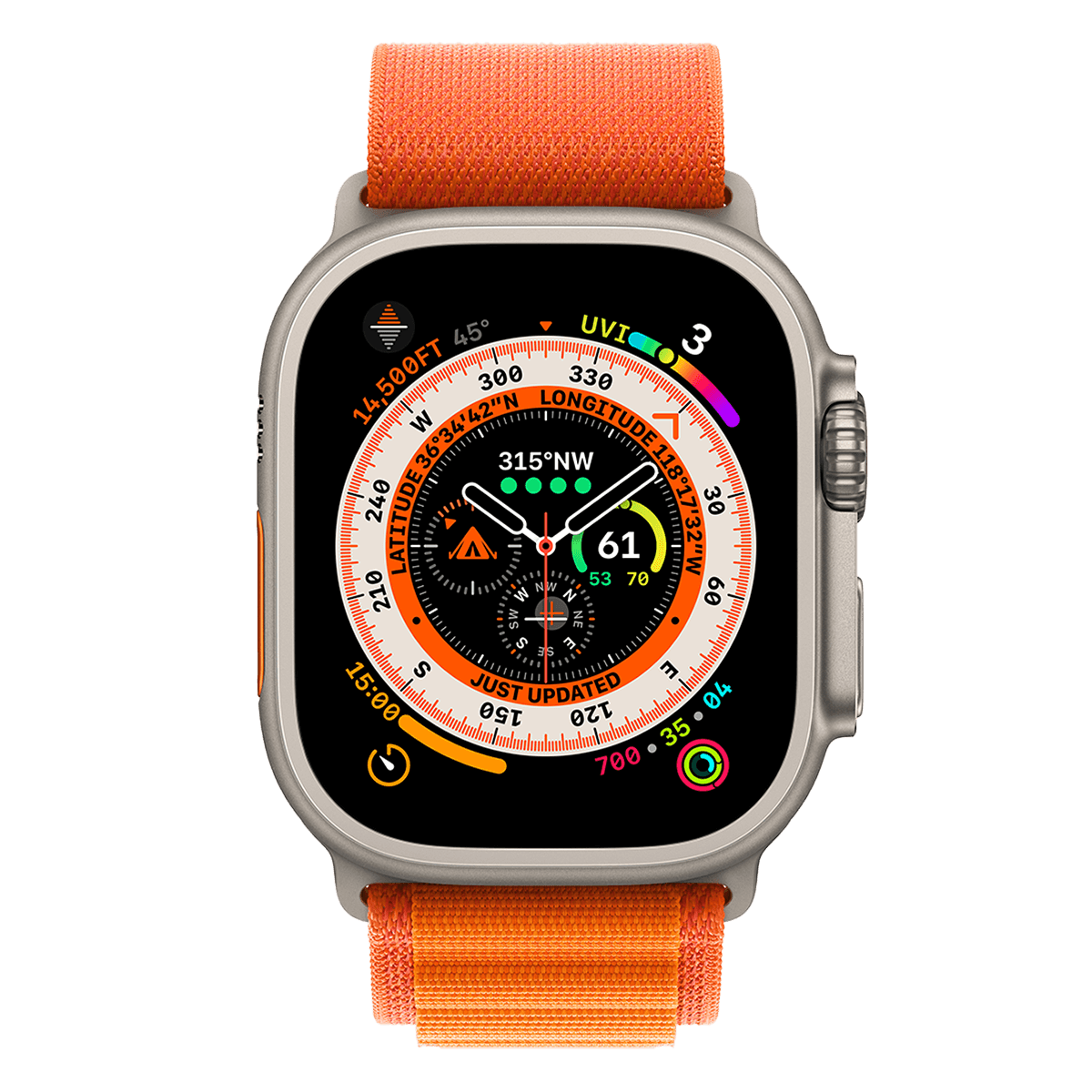APPLE Watch Ultra GPS + Cellular 49mm Titanium Case με Orange Alpine Loop - Medium Smartwatch - 2
