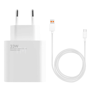 Φορτιστής Ταξιδίου XIAOMI 33W + Καλώδιο USB Type-Α σε USB Type-C Λευκό