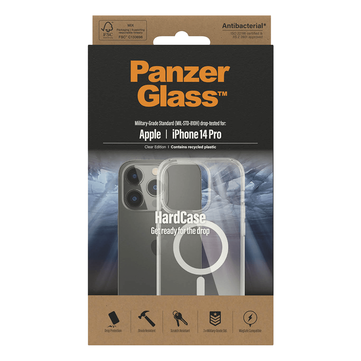 Διάφανη Θήκη PANZERGLASS Hard Case MagSafe Antibacterial για iPhone 14 Pro - 2