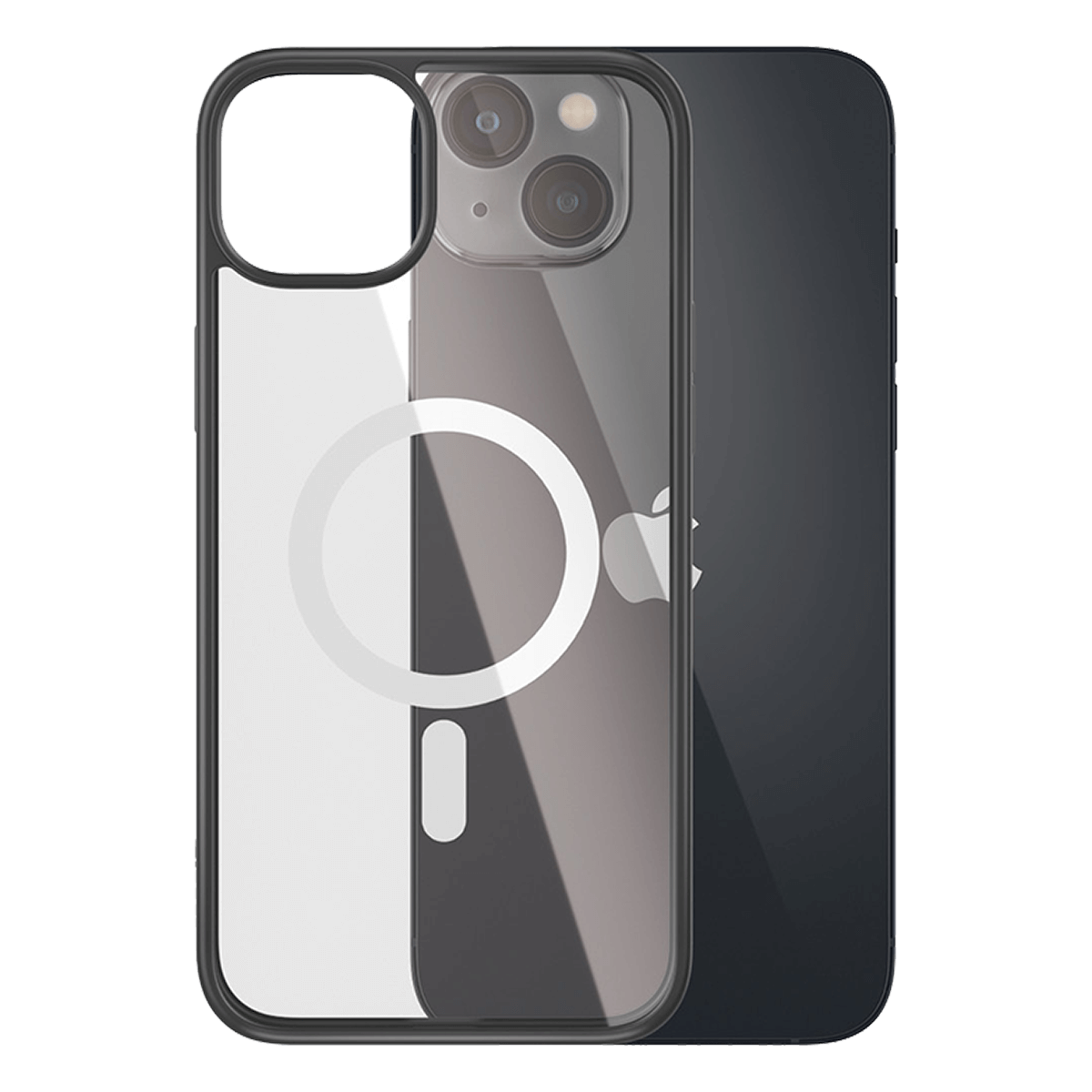 Ημιδιάφανη Θήκη PANZERGLASS Clear Case MagSafe Antibacterial Black Edition για iPhone 14 Plus