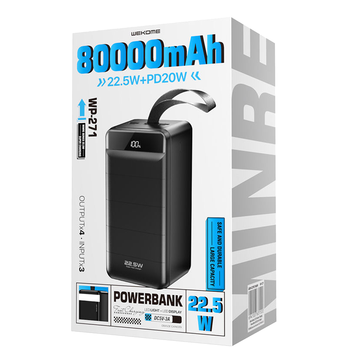 Powerbank WK Minre WP-271 80000mAh Μαύρο - 2