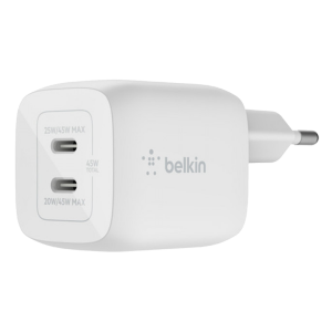 Φορτιστής Ταξιδίου BELKIN Boost Charge Dual USB-C με PPS 45W Λευκό