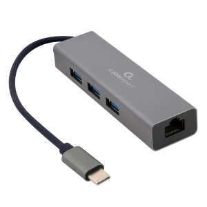 Hub USB Type-C CABLEXPERT με 3 θύρες & θύρα RJ45